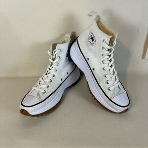 Converse Chuck Taylor Run Star Hike Canvas Platform Unisex M8 W9.5 Cream White